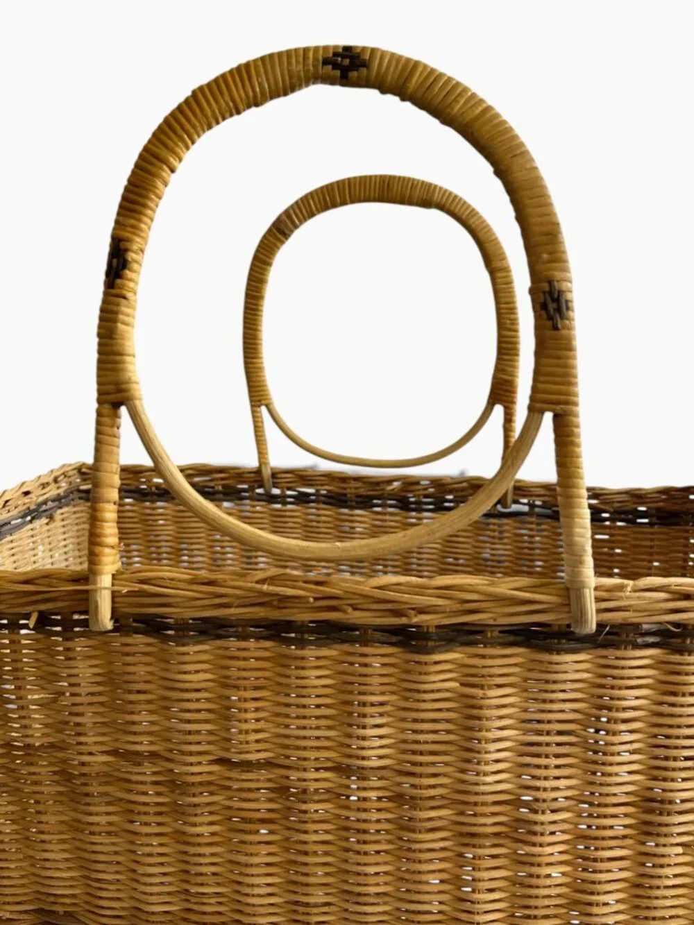 Woven Rattan WIcker Picnic Garden Basket with Handles
